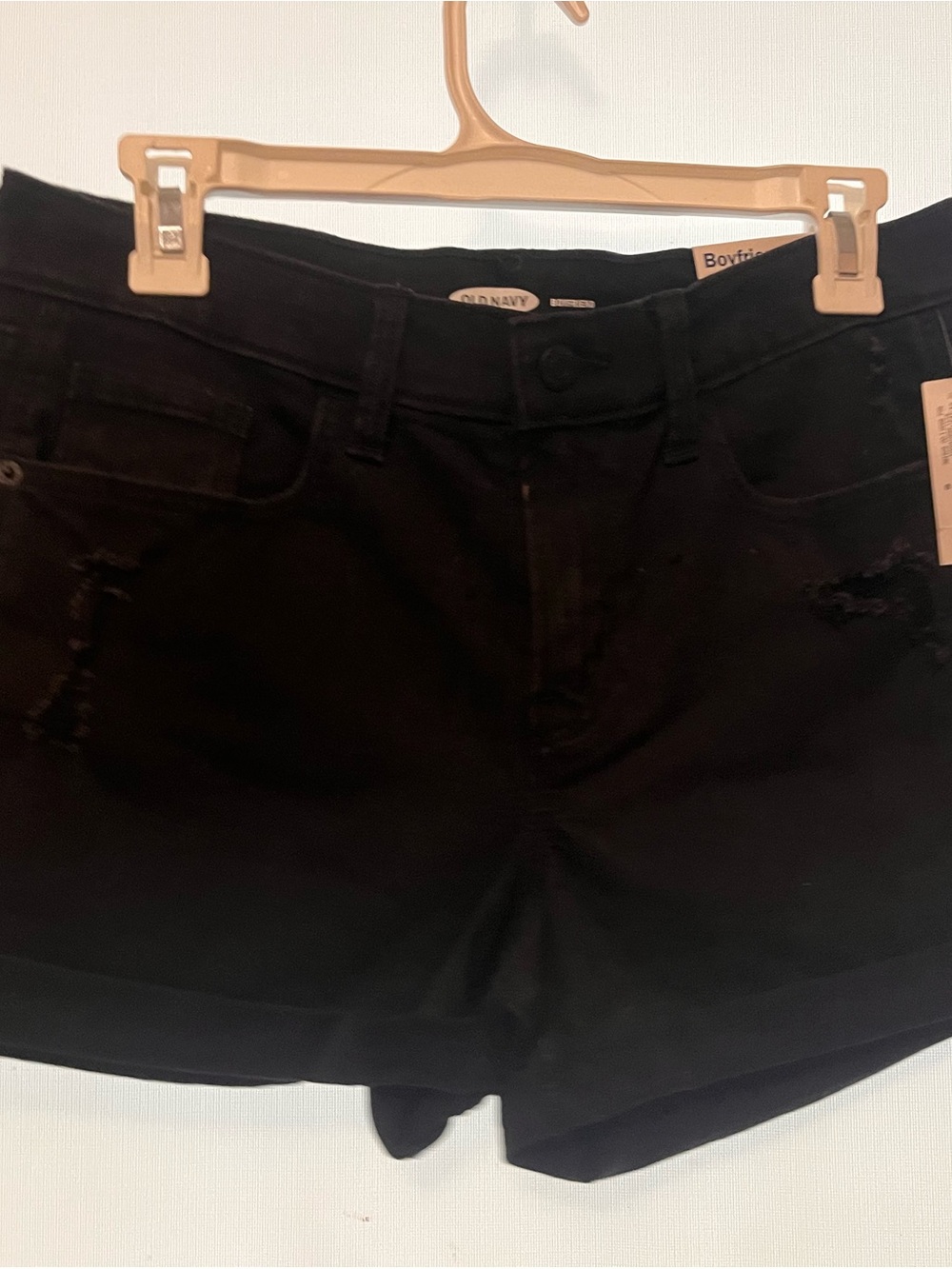 Old Navy Black Distressed Boyfriend Denim Shorts
